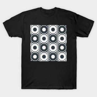 Mosaic Squares Black and White T-Shirt